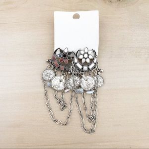 Free People mirrored moon coin dangle earrings